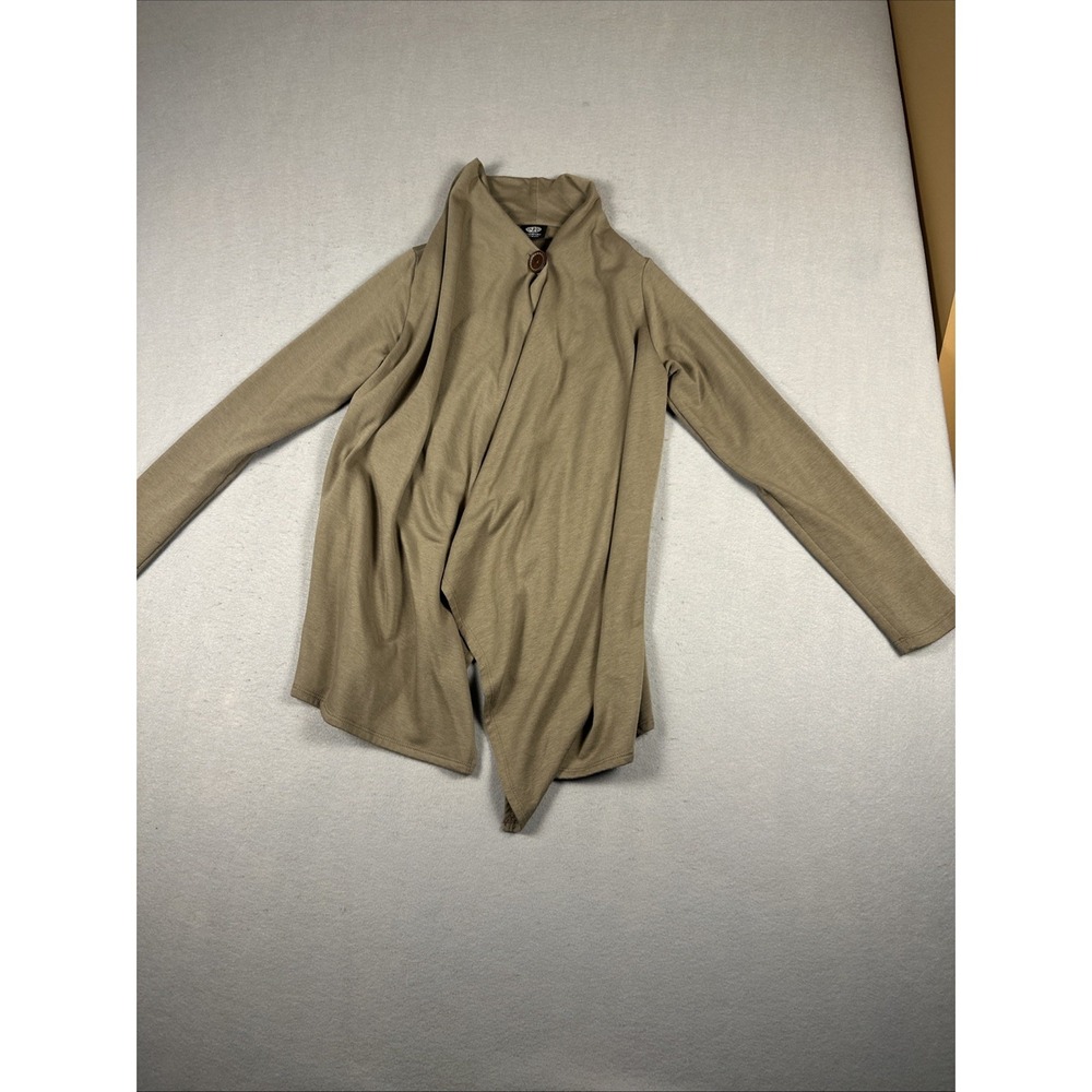 Bobeau Cardigan Womens S Olive Brown Asymmetrical One Button Wrap Sweater‎ USA